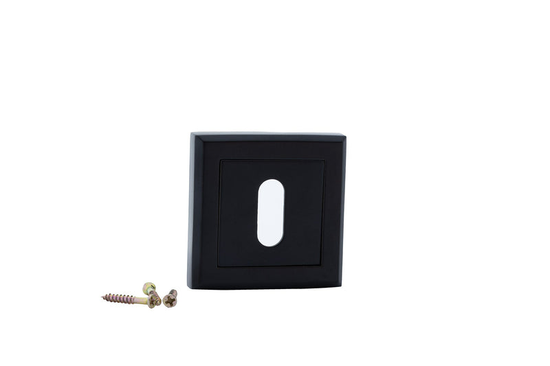 Bocallave de pera de roseta cuadrada acabado negro para puertas