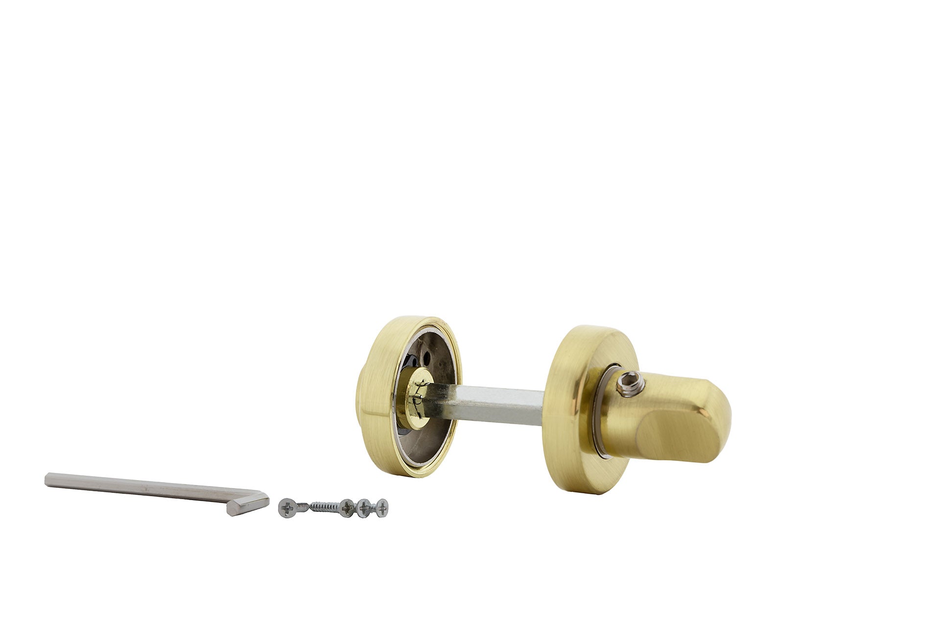 Condena de 35mm de diámetro en acabado dorado satinado para puertas