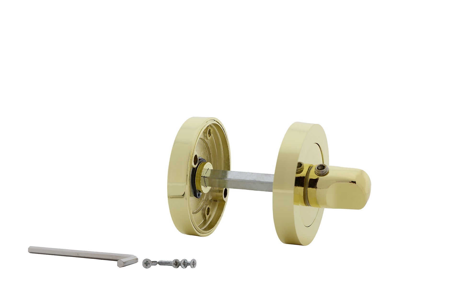 Condena de zamak con roseta redonda de 50mm en dorado brillo