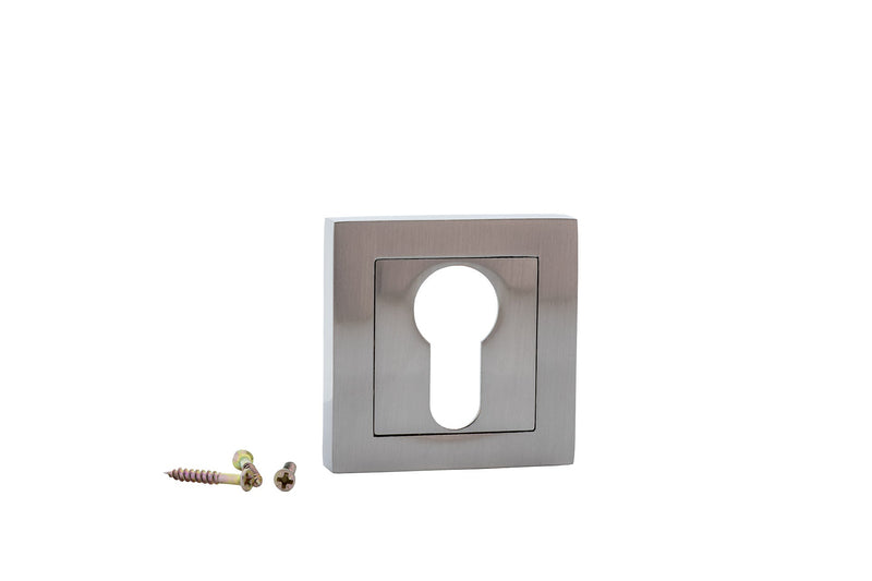 Bocallave de pera de roseta cuadrada acabado níquel satinado para puertas