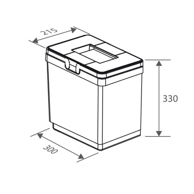 Cubo de basura en PVC de 300x215x330mm naranja capacidad 15L para plástico y envases metálicos