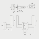 Manilla negra León con cerradura y roseta cuadrada para puertas de entrada