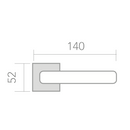 Medidas de manilla con roseta cuadrada  para puertas