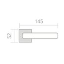 Medidas de manilla de zamak con roseta cuadrada para puertas modelo 630