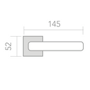 Medidas de manilla con roseta cuadrada de zamak para puertas modelo 520