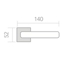 Manilla de aluminio modelo 559 con roseta cuadrada en acabado negro para puertas