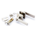 Manilla de zamak de roseta cuadrada con cerradura con llave para puertas set 8003