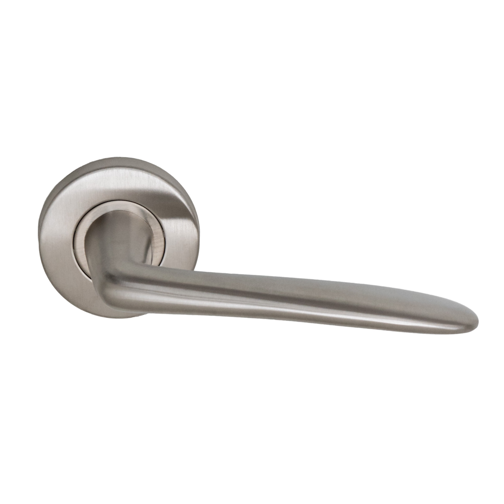 Manilla modelo '1006' de acero inoxidable con roseta redonda para puertas