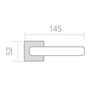 Medidas de manilla de zamak con roseta cuadrada para puertas modelo 430