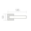 Medidas de manillas con roseta cuadrada de zamak acabado bicolor grafito para puertas modelo 848