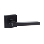 Manilla modelo '530' de aluminio con roseta cuadrada en acabado negro para puertas