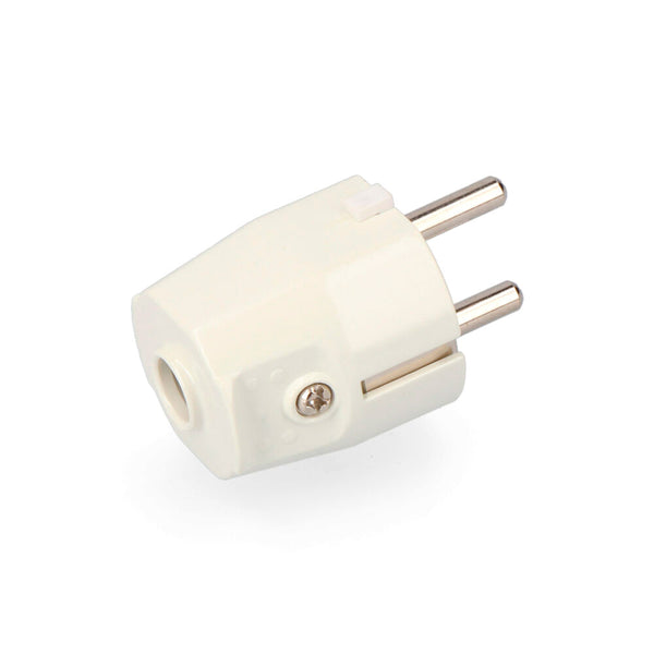 Schuko Plug 10/16A T/Tl 4.8Mm (Packaged) White Edm