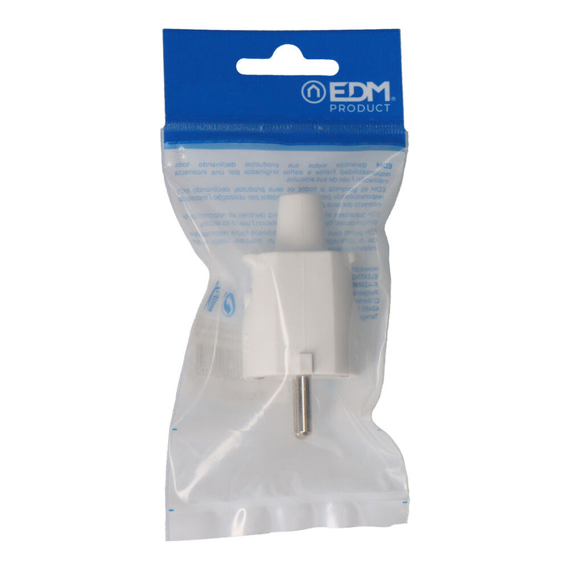 Rubber Plug 10/16A 250V T/Tl Ip44 4.8Mm White (Packaged) Edm