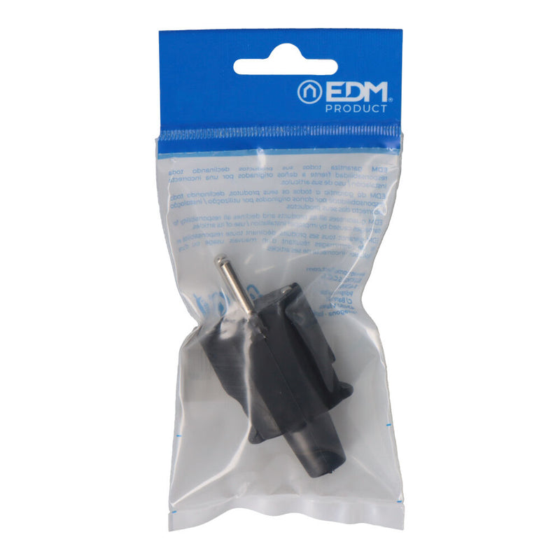 Rubber Plug 10/16A 250V T/Tl Ip44 4.8Mm Black (Packaged) Edm