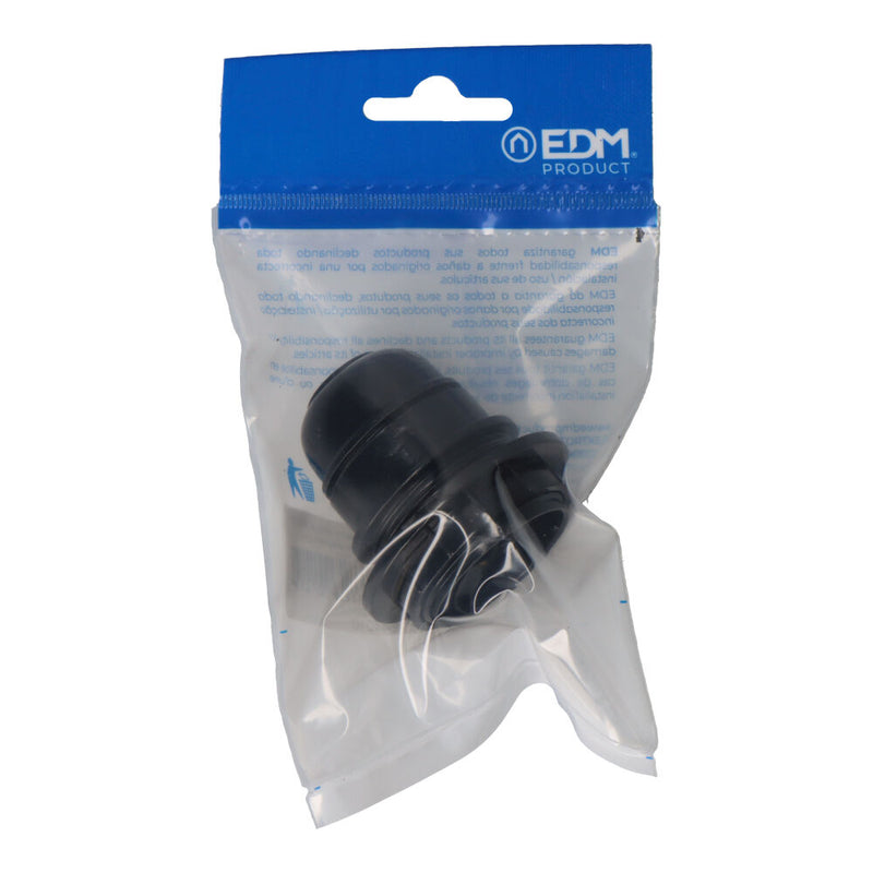 E-27 Semi-threaded Lampholder + Washer (Packaging) Black Edm