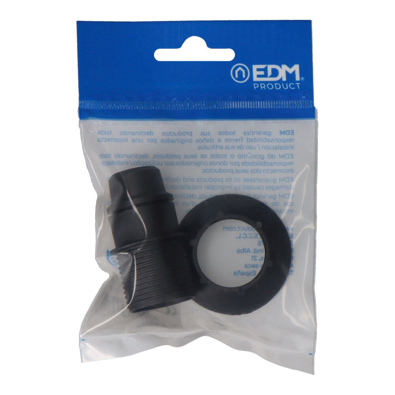 E14 Semi-threaded Lampholder + Washer 44025 (Packaging) Black Solera