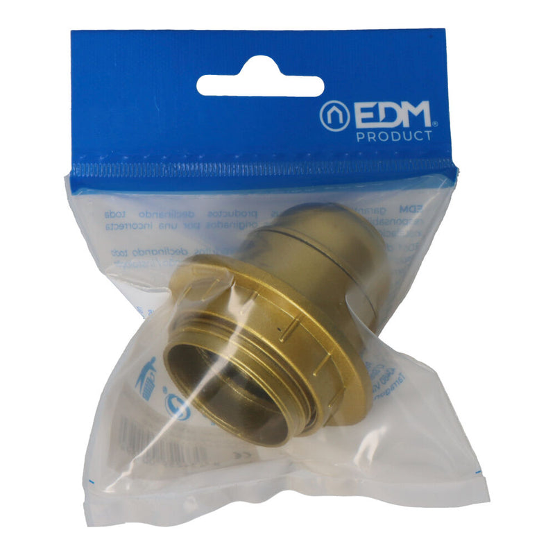 E-27 Gold Semi-Threaded Lamp Holder + Washer (Packaged)