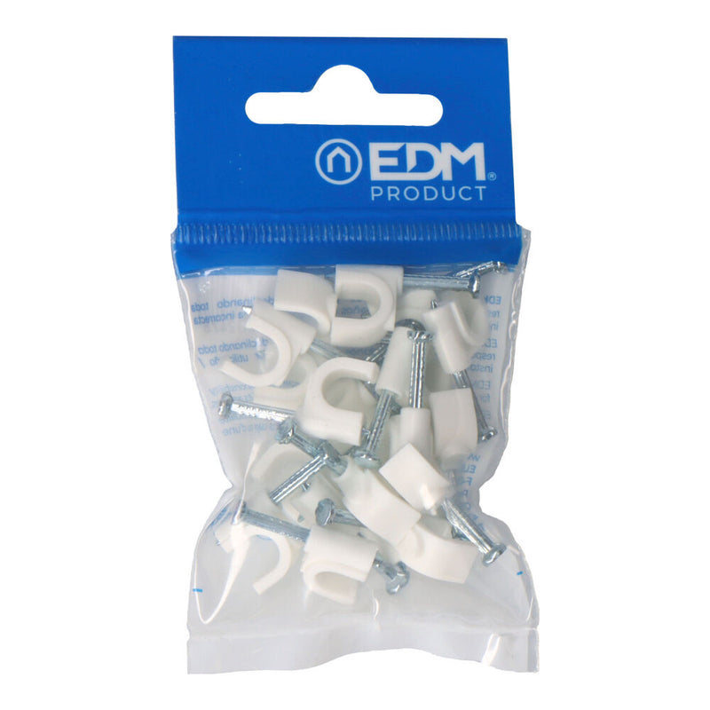 Grapa Blanca Cable Manguera Tubular 2X1,5Mm N°7 (Blister 20 Unid, ) Edm