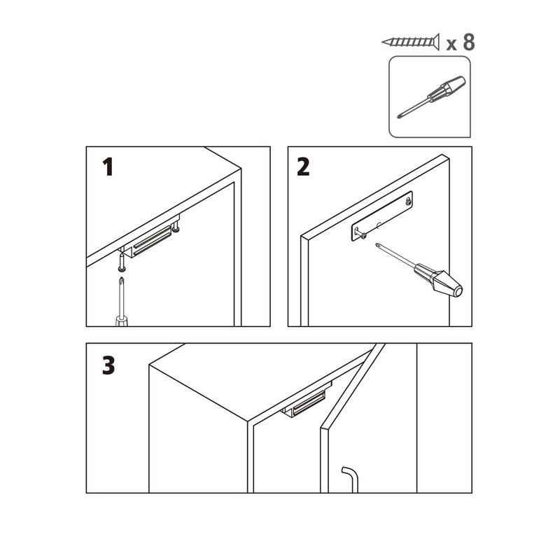 6 white magnetic strikers for closing cupboard doors 5kg resistance