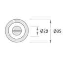 Condena de 35mm de diámetro en acabado cuero para puertas