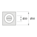Condena con roseta cuadrada de acero inoxidable de 50mm