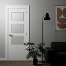 Puerta HEAV de 3 ventanas en block de 2030x905x35 de núcleo macizo en acabado blanco