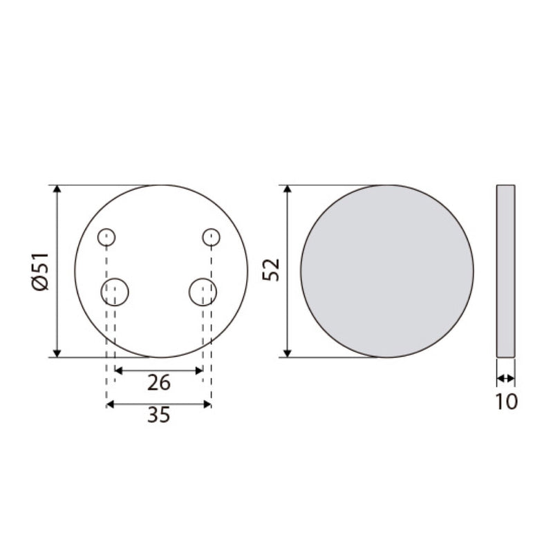 Escudo/bocallave de seguridad ciego de acero inoxidable de 52mm de diámetro