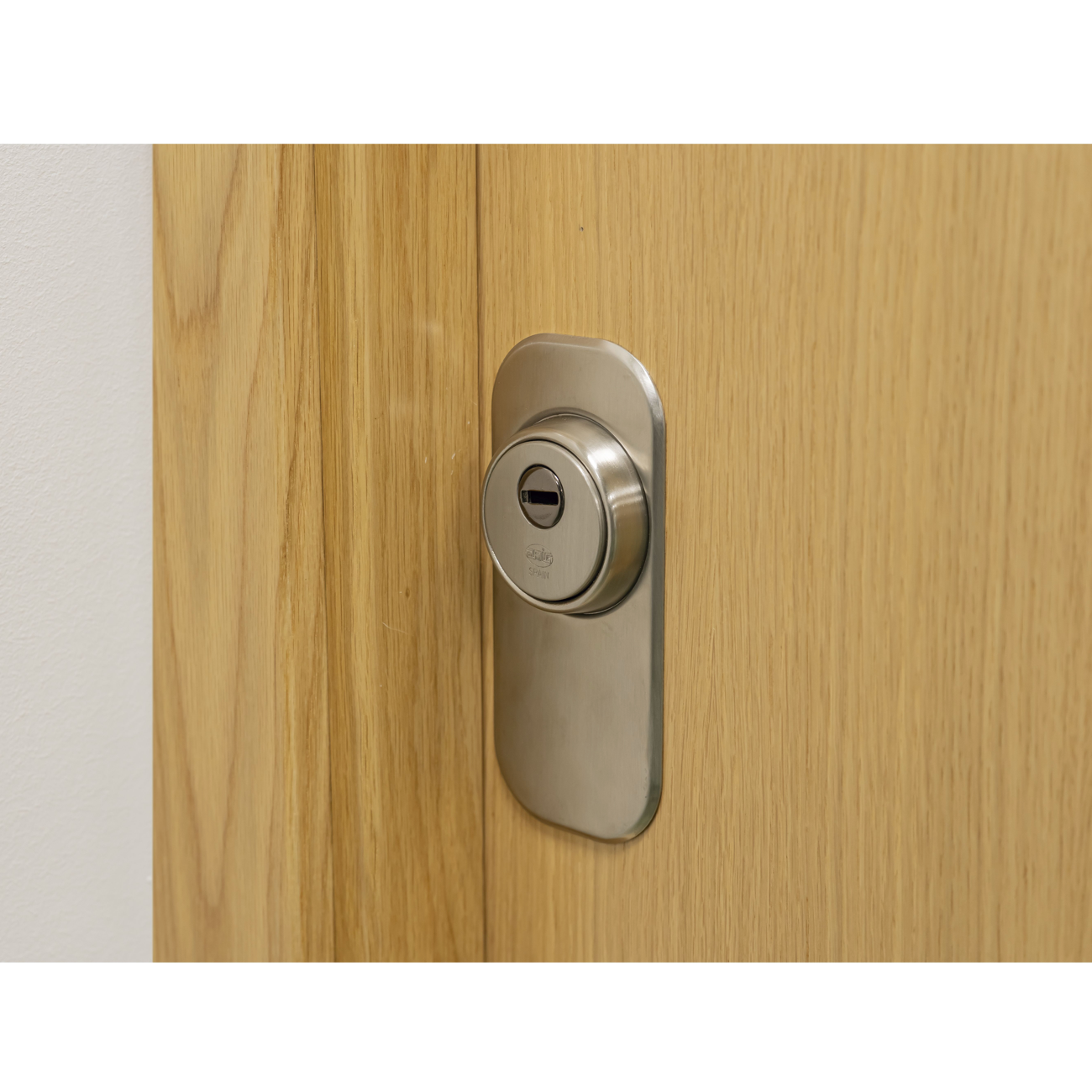 Embellecedor de acero inoxidable 165x75mm para escudos de seguridad