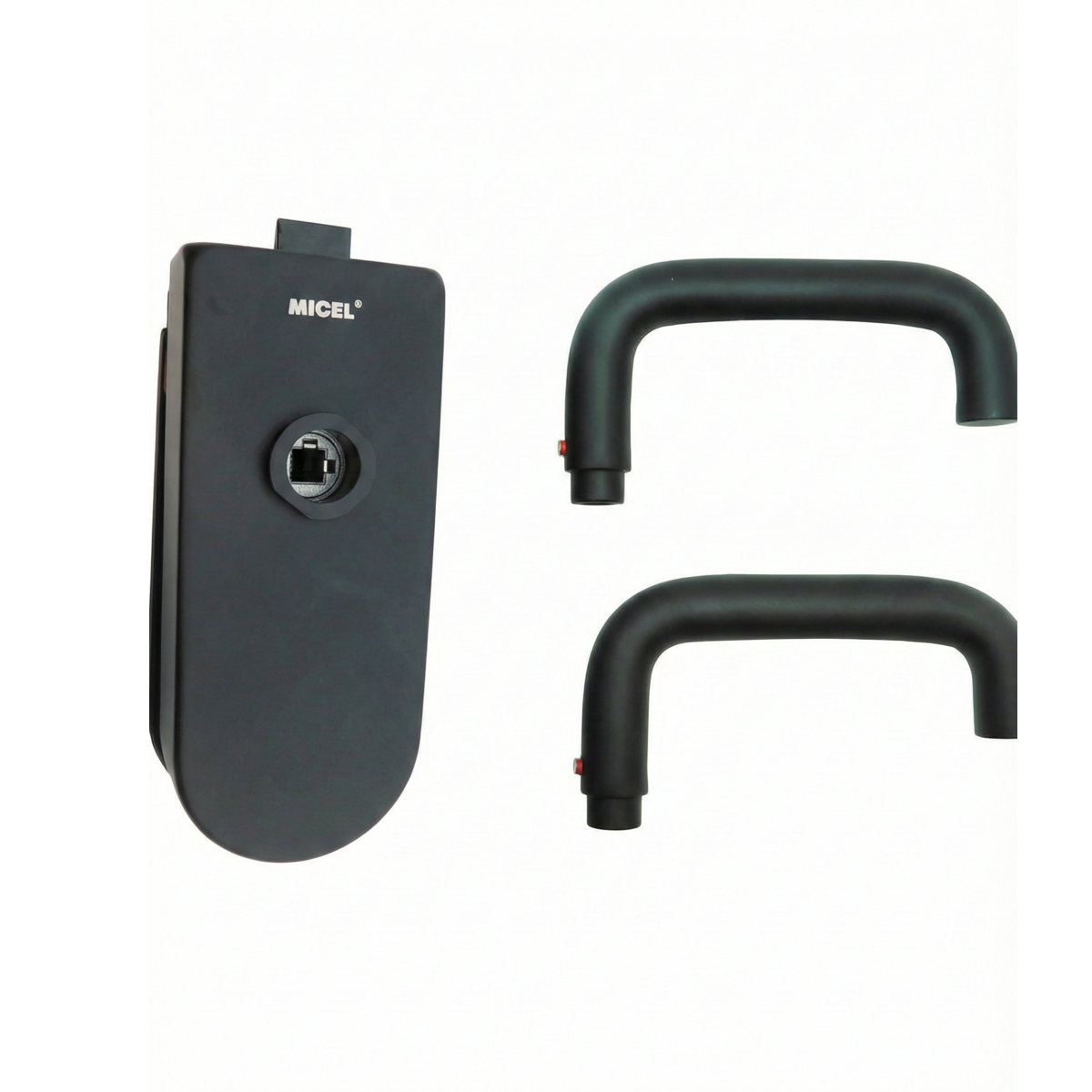 Picaporte de aluminio negro para puertas de cristal con manillas incluidas