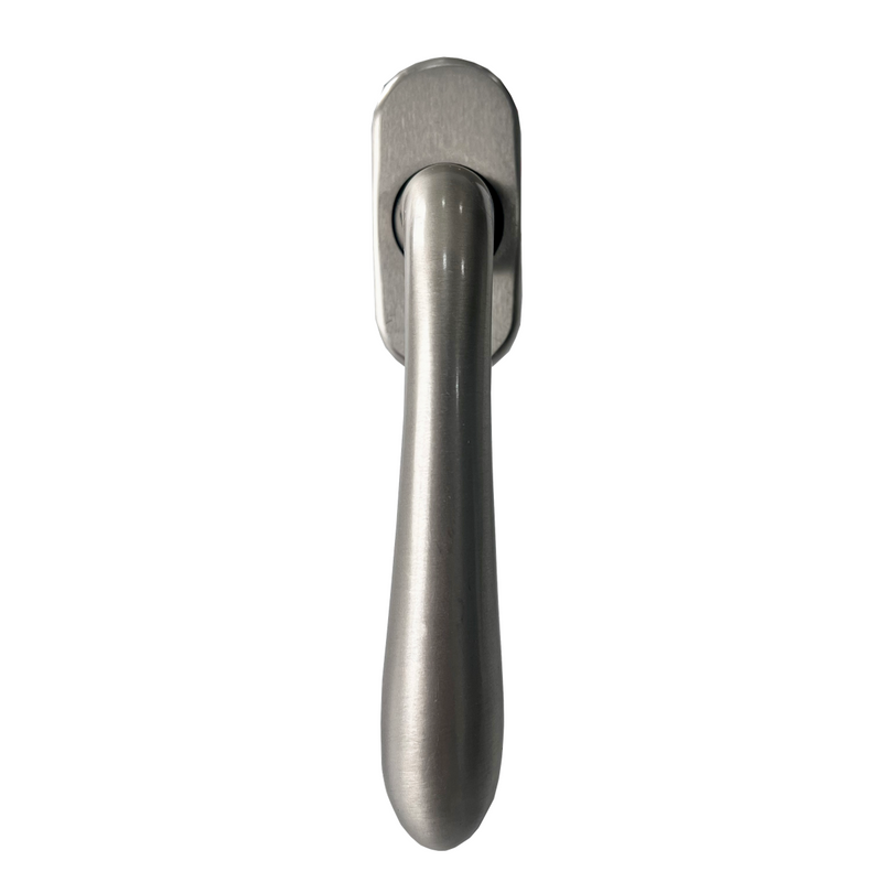 Satin nickel window handle Derby Sicma model with oval rosette