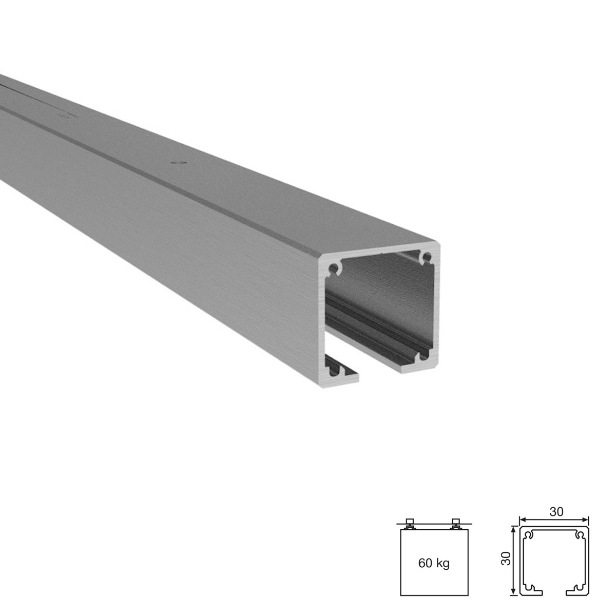 Guide 2104 silver for Lite 60 sliding hardware 6 m