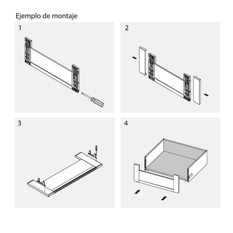 Set de conectores de 80mm de altura blancos para frontal de cajón interior