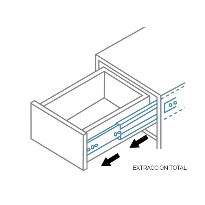 Full extension H45 bearing guide set 350 long