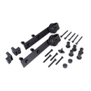 Herrajes negros con amortiguadores para puerta corredera externa de madera granero