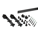 Herrajes negros con amortiguadores para puerta corredera externa de madera granero