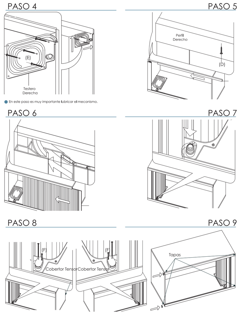 Kit persiana inox de PVC para muebles o armarios de 600/900mm de ancho