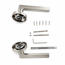 Manilla Rental '530A' roseta redonda de aluminio para puertas acabado níquel satinado