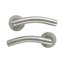 Juego de manillas curvas de roseta redonda y de acero inoxidable