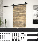 Herrajes negros con amortiguadores para puerta corredera externa de madera granero