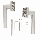 Manilla elegante de zamak con roseta cuadrada acabado níquel satinado para puertas modelo '520'