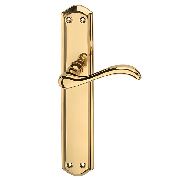 Brass handle model '101' gloss polished finish with rustic oval plate model '5001' 