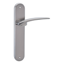 Manilla con placa oval acabado níquel satinado para puertas modelo 440