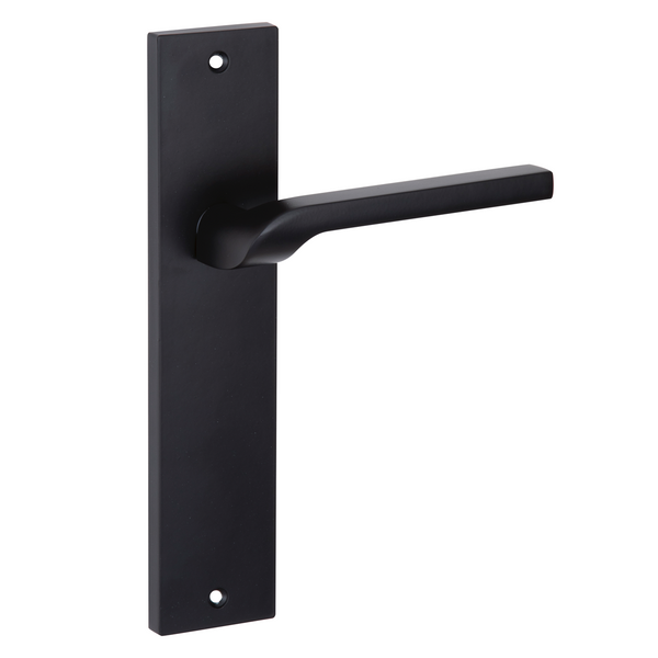 Manilla modelo 559 con placa rectangular de zamak acabado negro para puertas