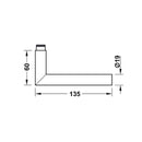 Manilla en L de acero inoxidable sin roseta para cerradura de cristal