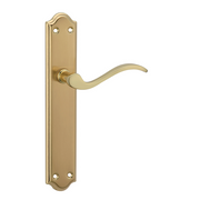 Manilla modelo '1101' con Placa ovalada acabado dorado satinado para puertas