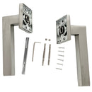 Accesorios para juego de manillas con roseta cuadrada en L de acero inoxidable modelo 8003