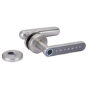 Manilla electrónica con roseta redonda acabado gris con huella, pin y bluetooth