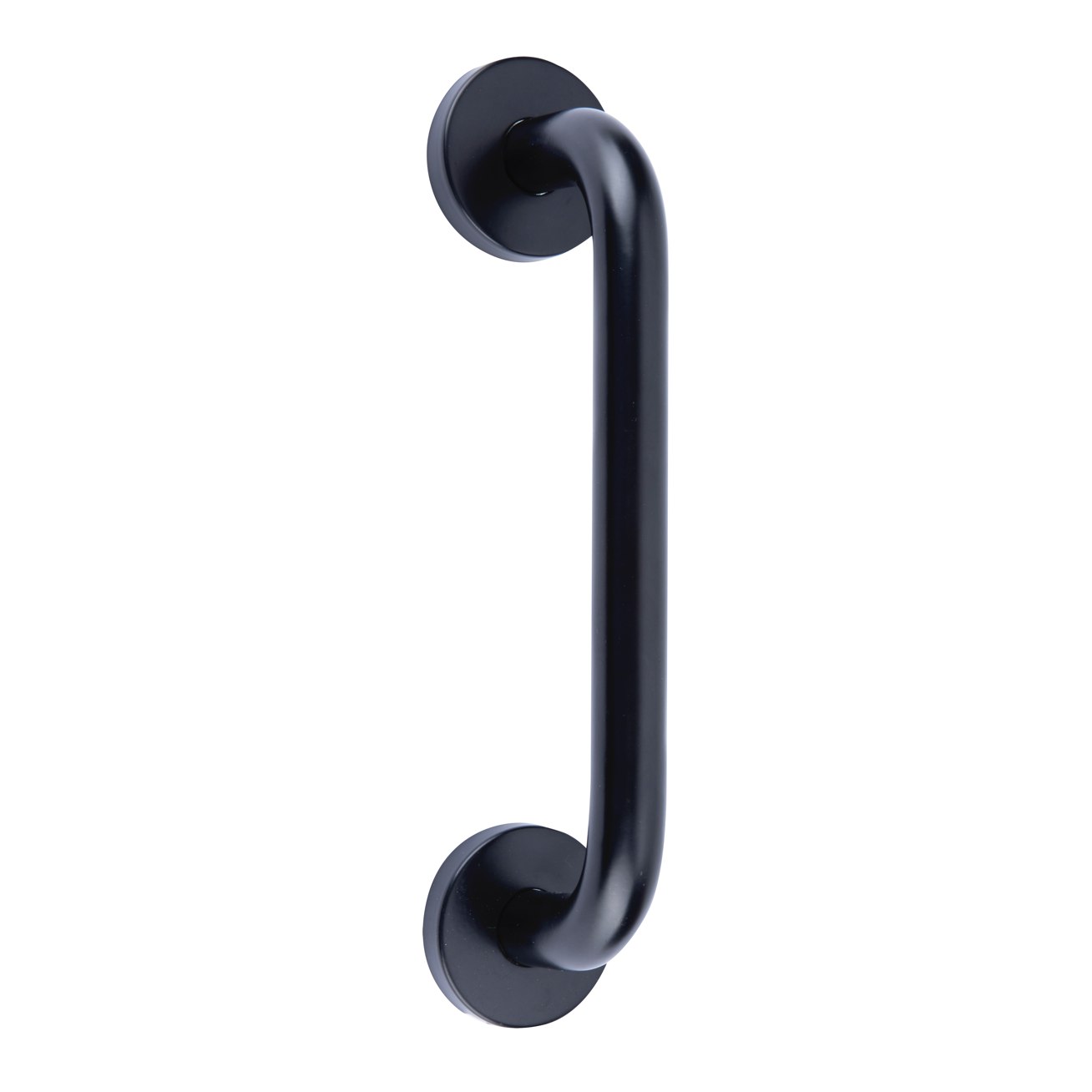 Manillón modelo 034 de acero inoxidable acabado negro con roseta redonda para puertas