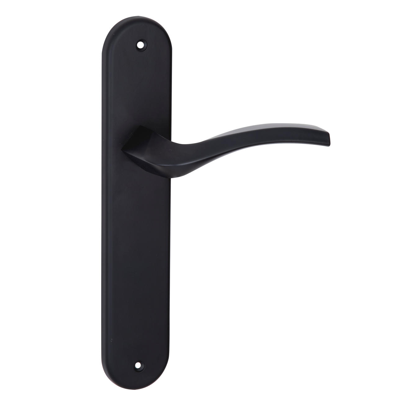 Manilla modelo '1027' con placa ovalada negra de zamak para puertas