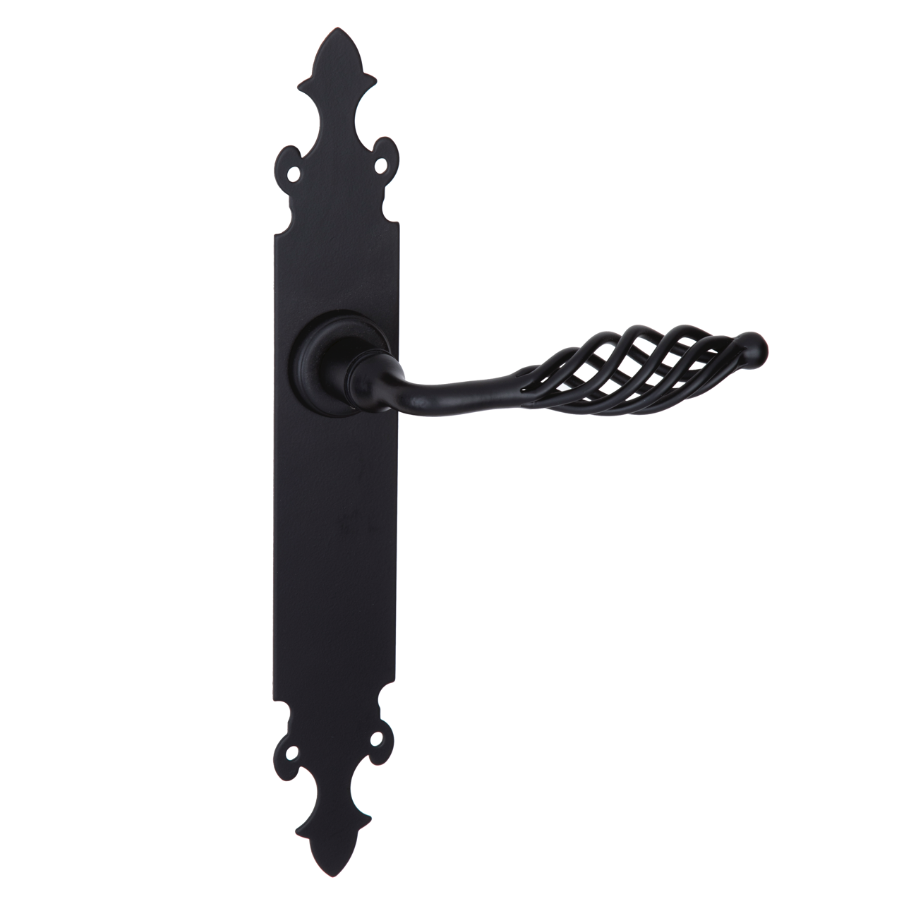 Manilla modelo '203' con placa en forja negro para puertas